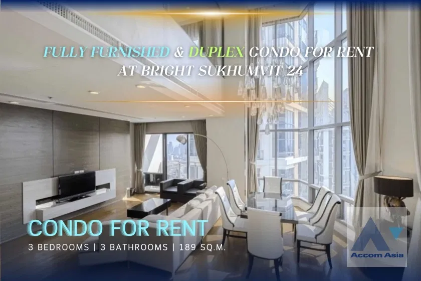 รูป 🔼🔽 AccomA 📩 Elegant 3 bedrooms for rent at Bright Sukhumvit 24 (AA21878) - รูปที่ 1/20