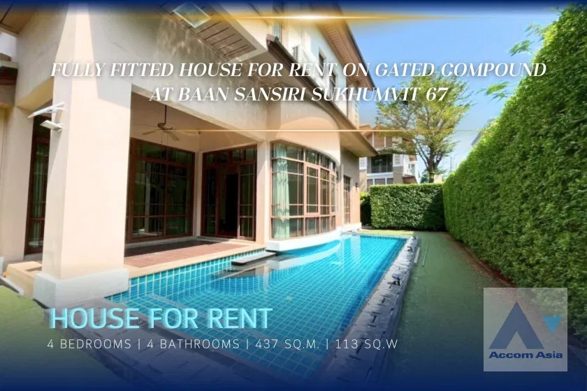 รูป 🔼🔽 AccomA 📩 House for Rent in Gated Compound Only 450M to BTS Phra Khanong @Baan Sansiri Sukhumvit 67 (1520568) - รูปที่ 1/20