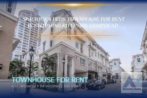 🔼🔽 AccomA 📩 Spacious 4-Bedroom Townhouse for Rent in Charming Riverside Compound (AA33524)