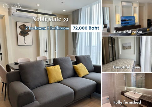 Noble State 39 | Price 72,000 baht | Beautiful room, new room, fully furnished, ready to move in