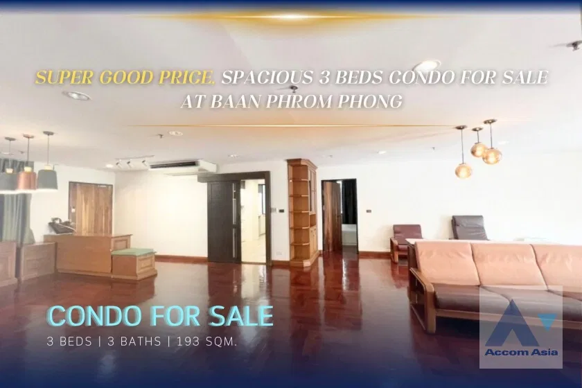 picture 🔼🔽 AccomA 📩 Super Good Price, Spacious 3 Beds Condo For Sale at Baan Phrom Phong (AA42994) - 1/15