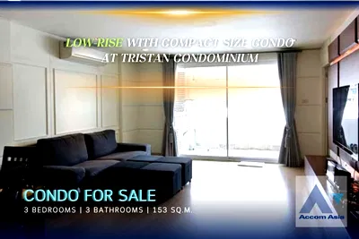 คอนโดให้เช่า : 🔼🔽 AccomA 📩 Bright condo with charming wood finishes at Tristan Condominium (AA14639)
