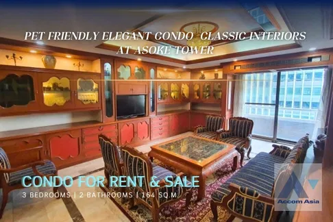 🔼🔽 AccomA 📩 Elegant condo with luxurious classic interiors at Asoke Tower (13001119)