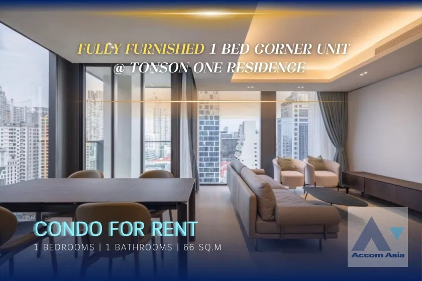 รูป 🔼🔽 AccomA 📩 Fully furnished bright modern condo with city view and spacious layout  for rent at Tonson One Residence (AA37185) - รูปที่ 1/10