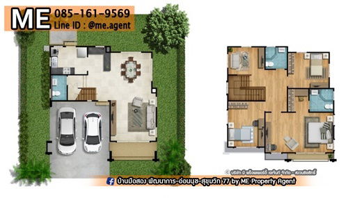 picture For Sale Single house Passorn Prestige  Patthanakarn 38, Convenient travel Thonglor-Sukhumvit-Rama 9-Srinakarin-On Nut. Call 085-1619569 (BH24-52) - 34/34