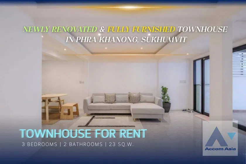 picture 🔼🔽 AccomA 📩 Newly renovated and fully furnished townhouse for rent in Sukhumvit, Bangkok near BTS Phra khanong (AA41379) - 1/19