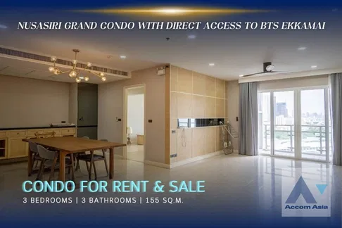 🔼🔽 AccomA 📩  Nusasiri Grand condo with direct access to BTS Ekkamai (AA29665)