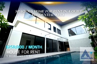 Houses for rent BTS Thong Lo (Thong Lor) : 🔼🔽 AccomA 📩 Spacious 5-Bedroom Home for Rent in a Peaceful Residential Area - Perfect for a Large Family (AA25189)