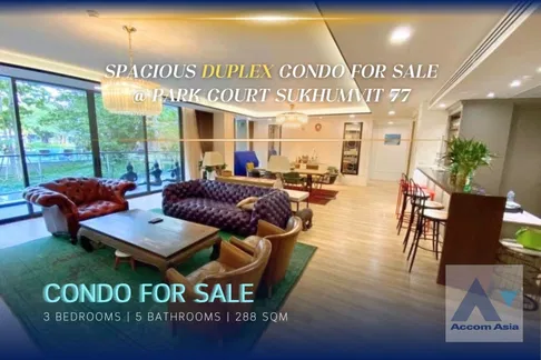 🔼🔽 AccomA 📩 Pet-Friendly Low-Rise Condo with Spacious Balcony for Rent & Sale at Park Court Sukhumvit 77 (AA25259)