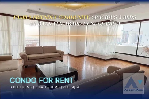 🔼🔽 AccomA 📩 Spacious residence with classic charm at Baan Yen Akard Condominium in Sathorn (1517119)