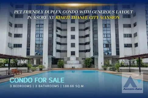 🔼🔽 AccomA 📩 Condominium with generous layout and rare outdoor space in Asoke (AA32070)