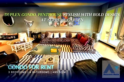 Condos for rent : 🔼🔽 AccomA 📩 Stylish condominium with bold design and private corner in Sathorn (AA41233) 
