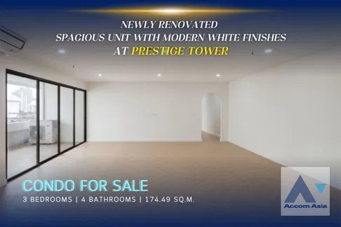 🔼🔽 AccomA 📩 Spacious corner unit with modern white finishes and green-tile bathrooms (AA43454)