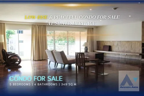 🔼🔽 AccomA 📩  Elegant family-size condo with private ambiance in Sukhumvit at Silver Heritage (AA29552)