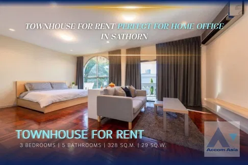 🔼🔽 AccomA 📩 Spacious townhouse with greenery and open-plan comfort in Sathorn