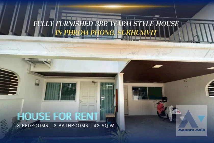 รูป 🔼🔽 AccomA 📩 3BR Warm-Style House in Phrom Phong, Sukhumvit  (AA33415) - รูปที่ 1/20