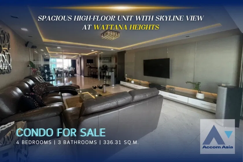 picture 🔼🔽 AccomA 📩 Spacious high-floor unit with skyline view at Wattana Heights (AA39709) - 1/16