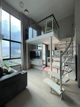 ให้เช่าคอนโด เดอะ สกาย สุขุมวิท อาคาร E ชั้น 12 Duplex ขนาด 46.00 ตรม ใกล้ โรงเรียนนานาชาติ เบิร์คลีย์ บางนา