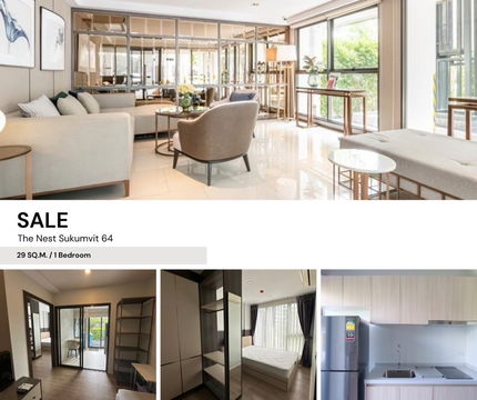 #st20061 ขาย  The Nest Sukhumvit 64  คอนโดพร้อมอยู่ ใกล้ BTS ปุณณวิถีและอุดมสุข 600 m