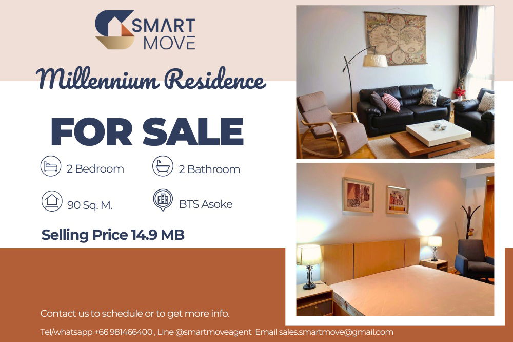 รูป 🔥 ขายพร้อมผู้เช่า !! ชั้นสูง 36++, วิวเมือง, ทำเลทอง!!🔥 Code C20240200715.......Millennium Residence, 2 ห้องนอน, 2 ห้องน้ำ, แต่งครบ, ราคาพิเศษ!!📣📣 - รูปที่ 1/9