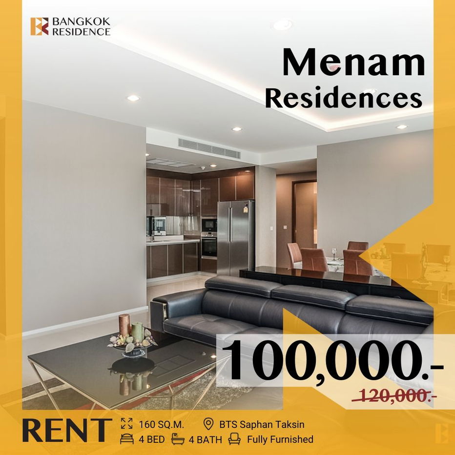 picture Menam Residences ✨ Renovated river-view unit at a special price 🔥 Near BTS Saphan Taksin - 1/10