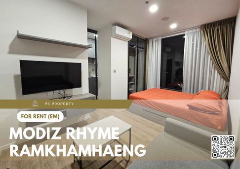ให้เช่า 📍 Modiz Rhyme Ramkhamhaeng 📍 เฟอร์นิเจอร์ และ เครื่องใช้ไฟฟ้าครบ ใกล้ MRT รามคำแหง  