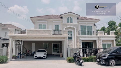 Grandio Ladphrao-Kasetnawamin | Single house, corner plot, front garden view #2025082911591
