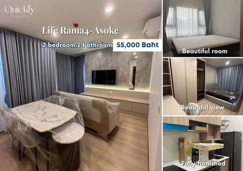 Life Rama4-Asoke | ราคา 55,000 บาท | ห้องสวย ห้องใหม่ เฟอร์นิเจอร์ครบ พร้อมเข้าอยู่
