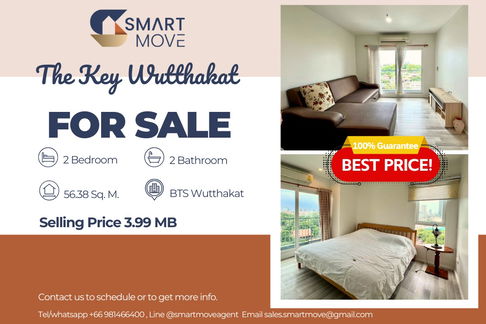 🔥 For Sale, Pool View, corner room!!🔥 Code C20250800068..........The Key Wutthakat, 2 bedroom, 2 bathroom, furnished, Special Deal!!📣📣