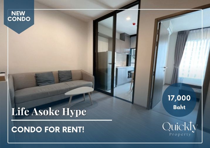 Life Asoke Hype | ราคา 17,000 บาท | ห้องสวย ห้องใหม่ เฟอร์นิเจอร์ครบ พร้อมเข้าอยู่