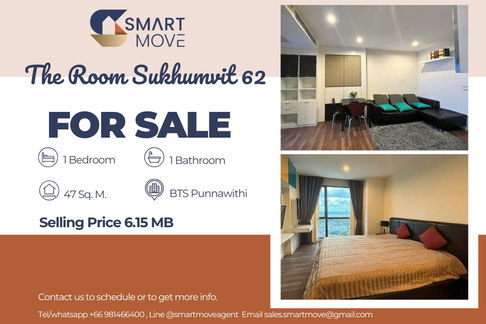 🔥 สำหรับขาย !! ชั้นสูง 20++, ห้องใหญ่🔥 Code C20241100006........The Room Sukhumvit 62, 1 ห้องนอน, 1 ห้องน้ำ, แต่งครบ, ราคาพิเศษ!!📣📣