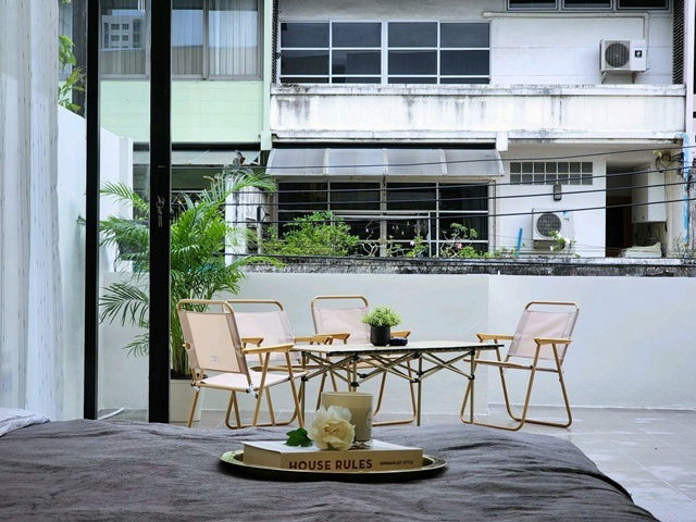 picture Rama 9 Soi 3-9 Ratchadaphisek 2-4 MRT Rama 9 900 m. Luxury 3-story townhouse for rent with rooftop - 4/8