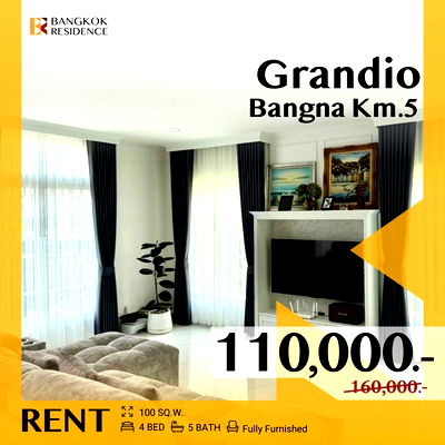 Houses for rent : Grandio Bangna Km.5 ✨ Conveniently located with easy access, Near Mega Bangna shopping mall
