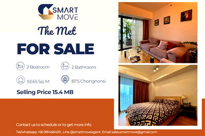 Condos for sale Silom and Sathorn Road : 🔥 Sale with tenant !! High Floor 11++, City View, 🔥 Code C20221202312........The Met, 2 bedroom, 2 bathroom, furnished, Special Deal!!📣📣