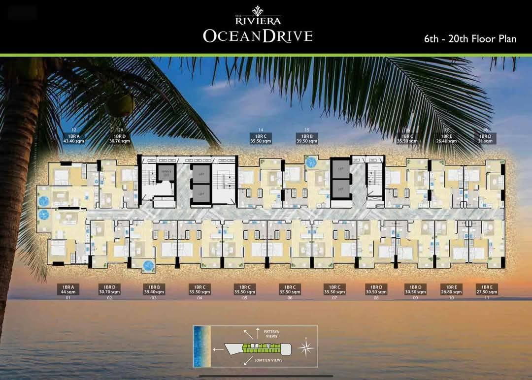 รูป ขายคอนโดริเวียร่า โอเชี่ยนไดร์ พัทยา ชั้น20 - รูปที่ 4/12