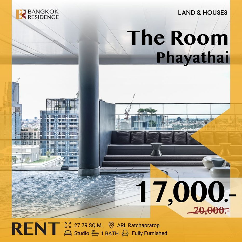 รูป  The Room Phayathai 💫 ห้องชั้นสูง เฟอร์ครบ พร้อมวิวสวย 🌠 ใกล้ ARL ราชปรารถ  - รูปที่ 1/11
