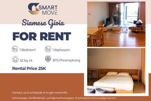 🔥 For Rent !!🔥 Code C20230203923..........Siamese Gioia, 1 bedroom, 1 bathroom, furnished, ready to move in 📣📣