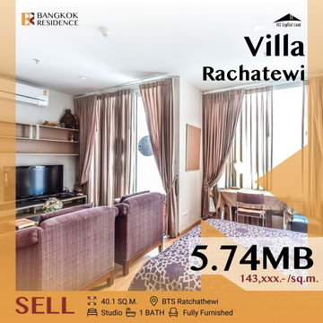 🌟Beautiful unit,Fully Furnished! Villa Rachatewi Near BTS Ratchathewi