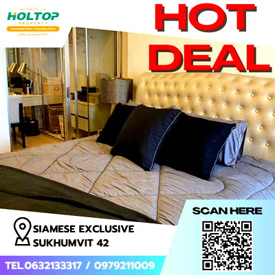 Condos for rent : #Z2232💥010968🔥 Condo for rent: Siamese Exclusive Sukhumvit 42