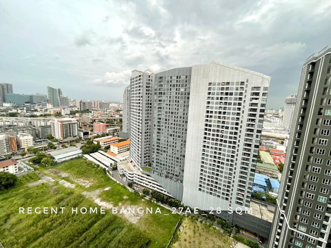 ให้เช่า!!! คอนโด Regent Home Bangna รับแดดเฉพาะช่วงเช้านิดหน่อย โปร่ง เครื่องใช้ไฟฟ้าครบ พร้อมอยู่
