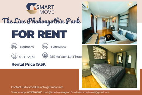 สำหรับเช่า !! วิวเมือง, ชั้นสูง 30++, ห้องทิศใต้!!🔥 Code C20230500195....The Line Phahonyothin Park, 1 นอน, 1 น้ำ, แต่งครบ, พร้อมเข้าอยู่ 📣📣