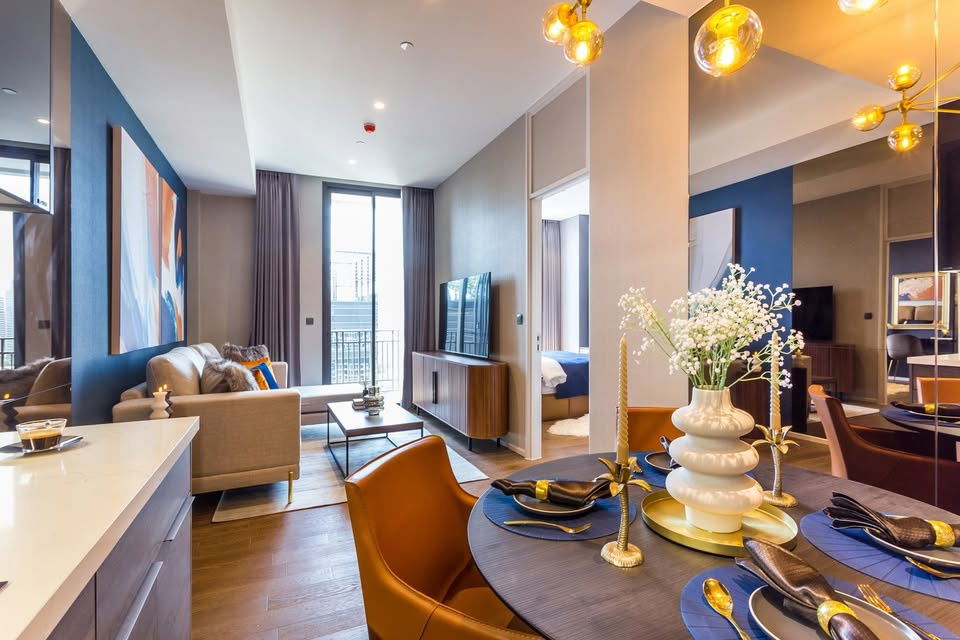 picture Muniq Langsuan【𝐒𝐄𝐋𝐋 & 𝐑𝐄𝐍𝐓】🔥Fully furnished condo with a modern design and warm tones🔥  Contact Line ID: @hacondo - 6/10
