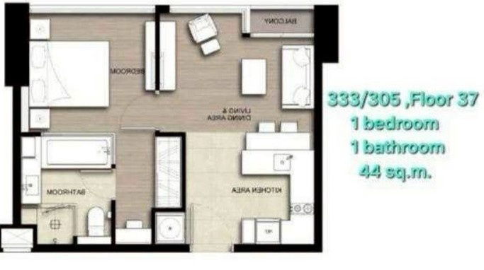 รูป ให้เช่าคอนโด The Esse Asoke [ดิ เอส อโศก] 1ห้องนอน 1ห้องน้ำ มีอ่างอาบน้ำ ห้องขนาด 44 ตร.ม.  วิวสวย วิวไม่บล็อค 180 องศา ราคา 45k/ด - รูปที่ 21/21