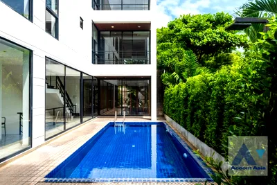Houses for rent ม.เทคโนโลยีราชมงคลพระนคร : 🔼🔽 AccomA 📩 Partly Furnished,Private Swimming Pool,Home Office 4 BR House in Phaya Thai (45685)