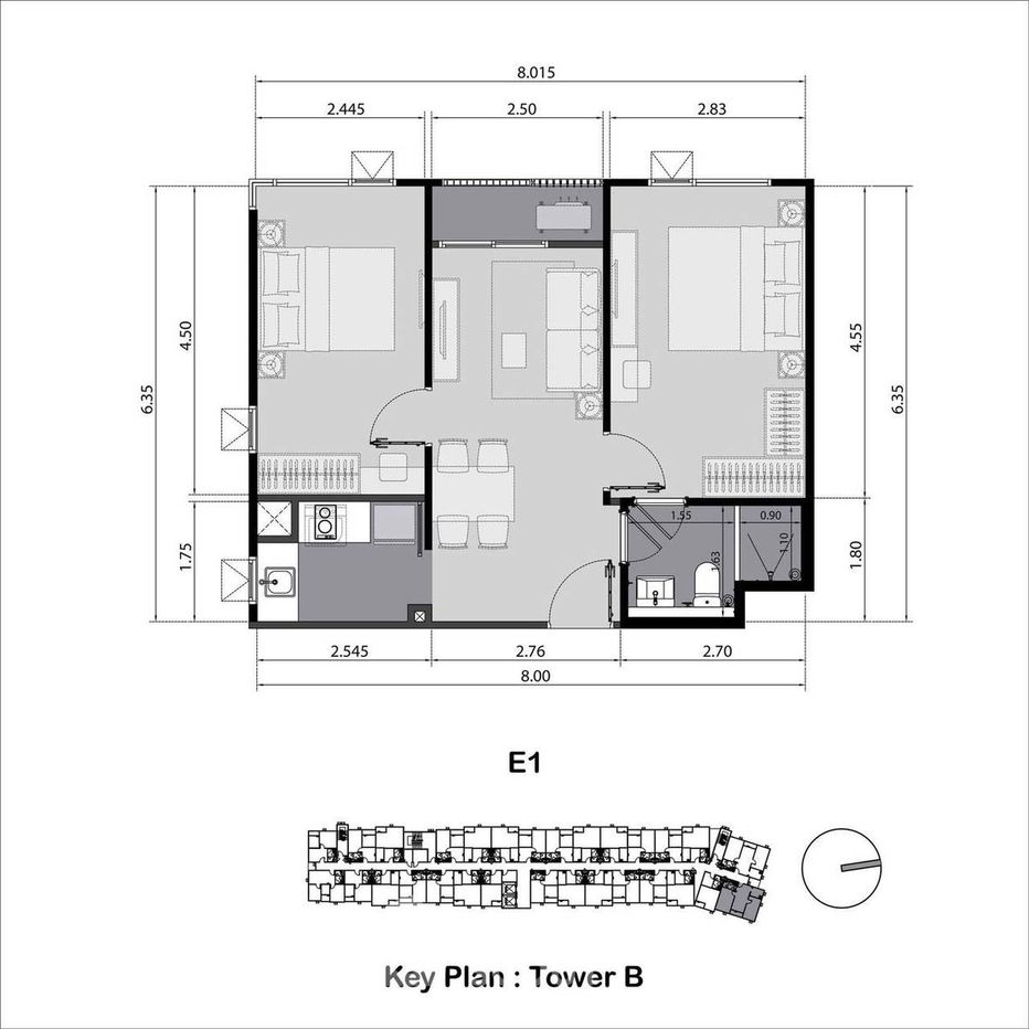 picture 2-BR Condo at Aspire Sukhumvit–Onnut in Suan Luang (ID 2059815) - 19/27