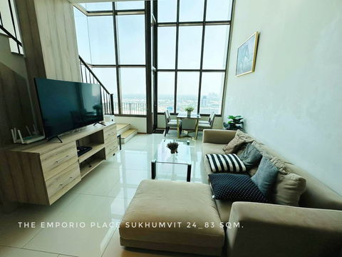 For RENT, Beautiful Duplex 83 sqm. at The Emporio Place Sukhumvit 24 with river view
