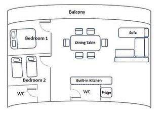 picture 2-BR Condo at Chamchuri Condo 2 close to Khao Takiab beach (ID 1349117) - 12/12