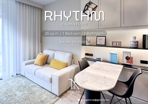 [THE TK.] ให้เช่าคอนโด Rhythm Ekkamai Estate ขนาด 35 ตร.ม. 1 ห้องนอน 1 ห้องน้ำ มี Wifi ใกล้ BTS เอกมัย | ติดต่อคุณทีเค Line ID @637ilhsj