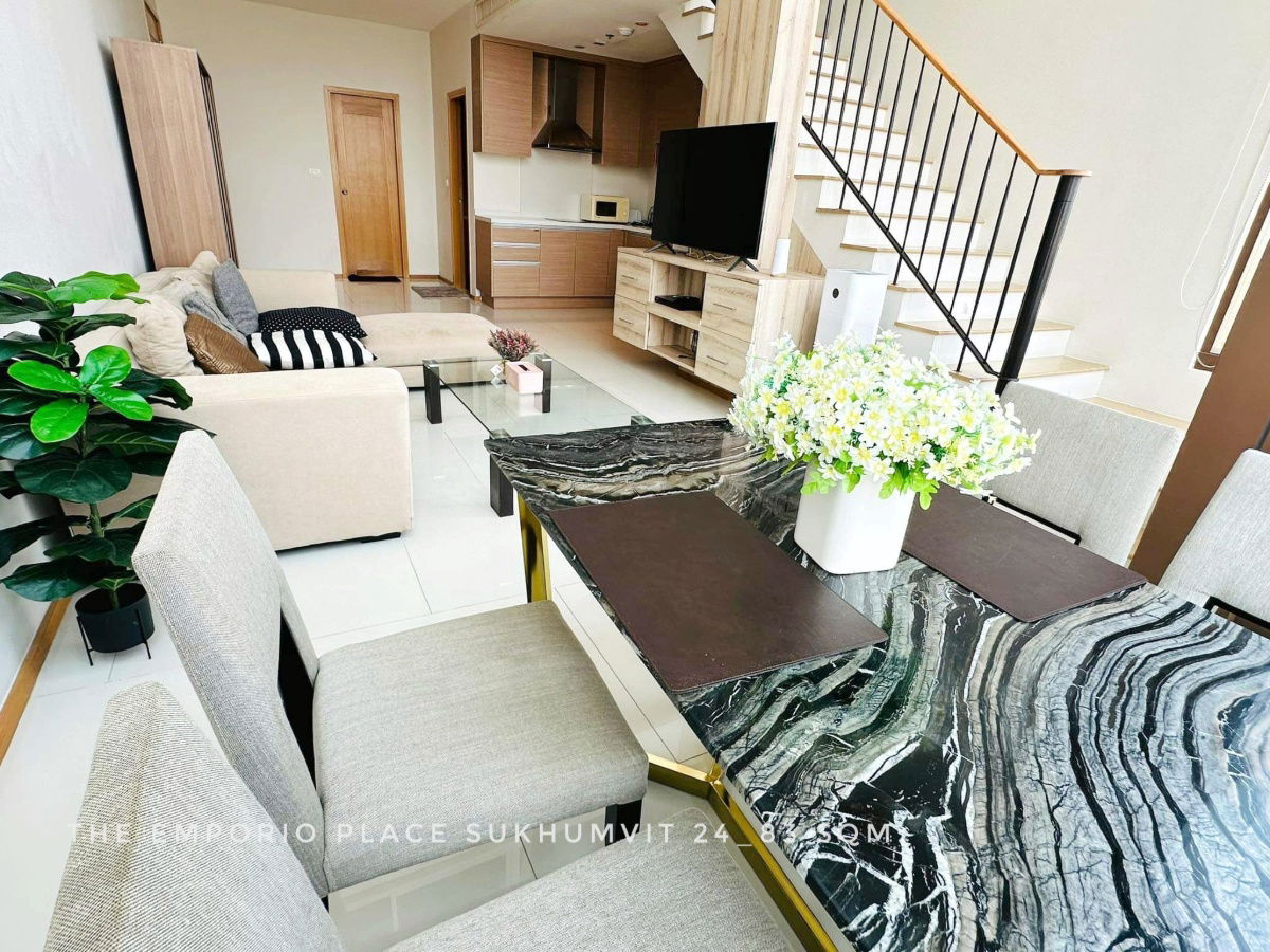 รูป For RENT, Beautiful Duplex 83 sqm. at The Emporio Place Sukhumvit 24 with river view - รูปที่ 9/12
