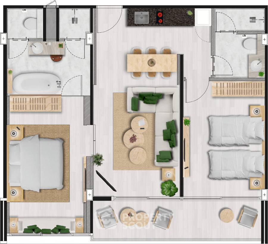 picture 2-BR Condo at Melia Phuket Karon Residences close to Karon (ID 995546) - 8/12